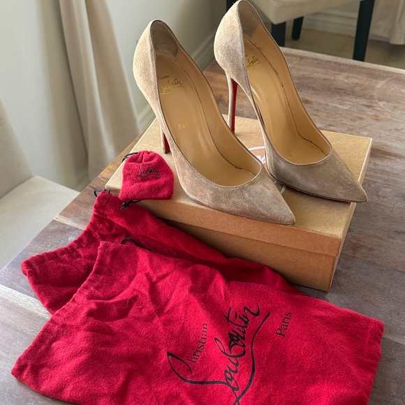 Christian Louboutin Beige Suede Heels